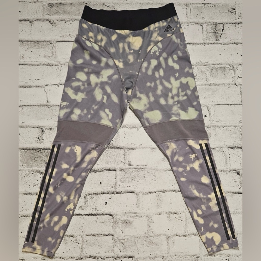Adidas Womens Tie Dye Performance Leggings High Rise - Size Large